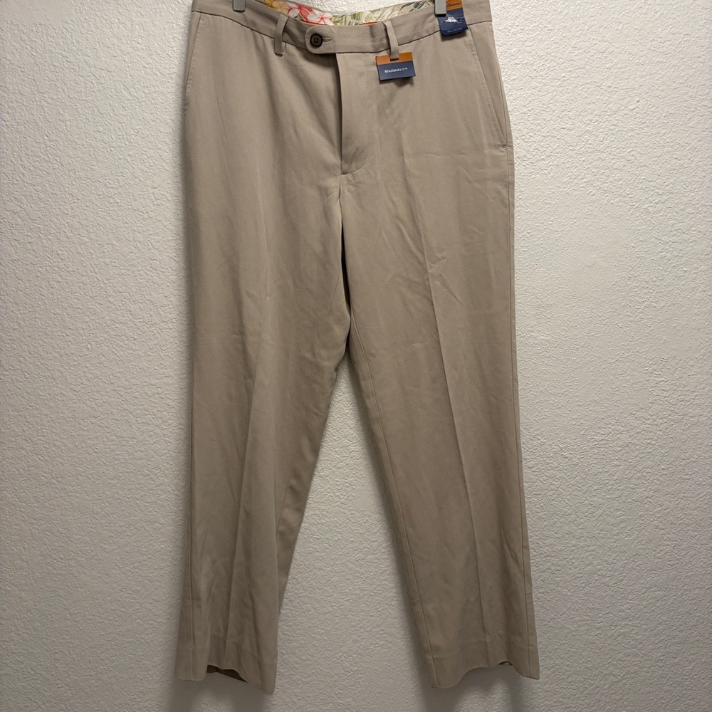 Tommy Bahama St.‎ Thomas Silk Trousers Mens 33x30 Khaki Beige T17153 NEW